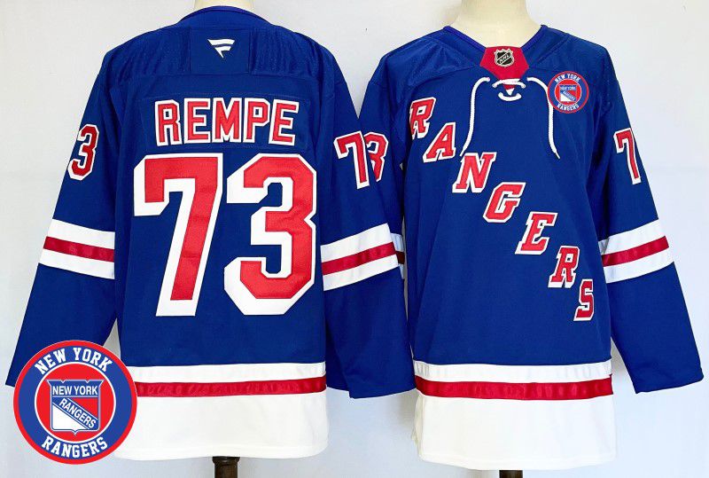 Men New York Rangers #73 Rempe Blue Fanatics 2025 NHL Jersey style 4